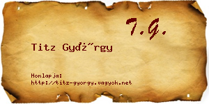 Titz György névjegykártya